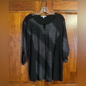 Studio Works Black Glitter Blouse